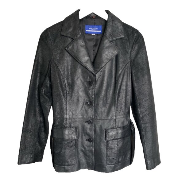 Burberry Leather Belted Jacket Black Leather BURBERRY London Coat Size S - 38 - Picture 8 of 16
